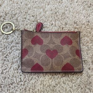Coach Mini Skinny ID Case with Heart Pattern